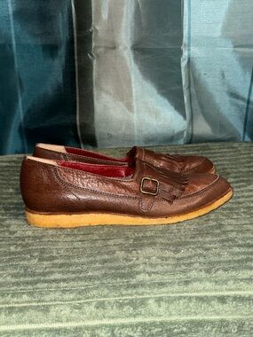 Bandolino Brown Leather Tassel Loafers with Buckle